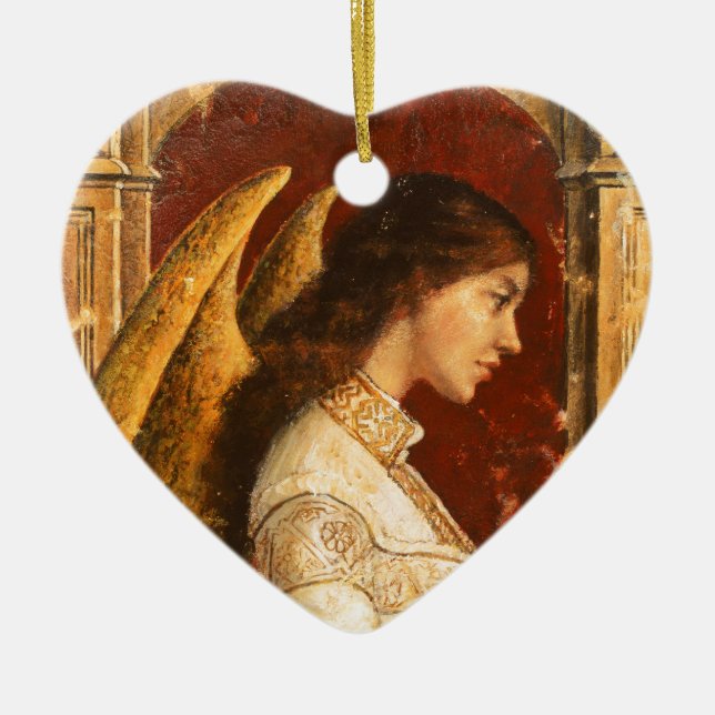 Christmas Fresco Angel Ceramic Tree Decoration (Front)