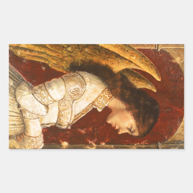 Christmas Fresco Angel Rectangular Sticker (Front)