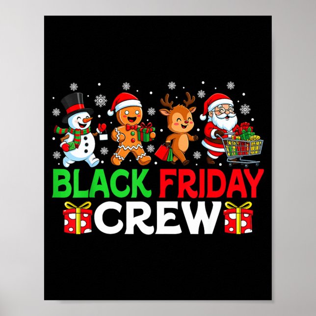 Christmas Friday Shopng Crew Black Shopng Family F Poster (Front)