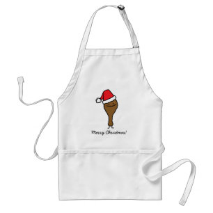 Christmas Fried Chicken leg Santa hat drumstick Standard Apron