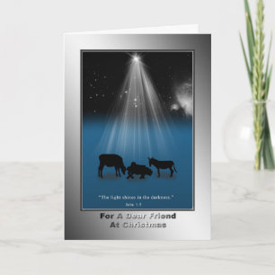 Christmas, Friend, Religious, Nativity, Card