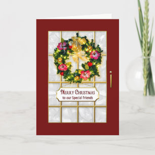 Christmas- Friends - Red Door/Wreath Holiday Card