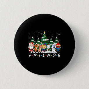 Christmas Friends Santa Rudolph Snowman Xmas Famil 6 Cm Round Badge