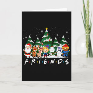 Christmas Friends Santa Rudolph Snowman Xmas Famil Card
