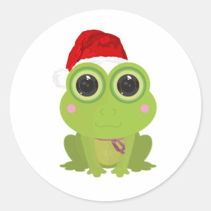 Christmas Frog   Classic Round Sticker
