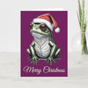 Christmas Frog Cottagecore Vintage Victorian Holiday Card