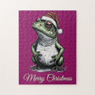 Christmas Frog Cottagecore Vintage Victorian Jigsaw Puzzle