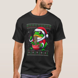 Christmas Frog Eating Ramen Ugly Christmas Sweater