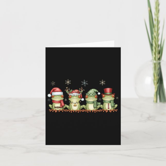 Christmas Frog Funny Men Women Kids Cute Hoppy Xma Card (Front)