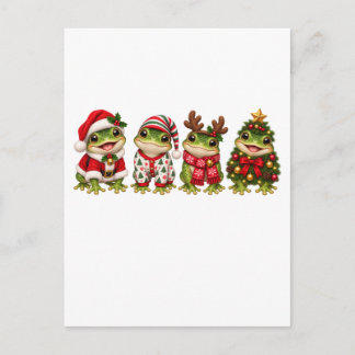 Christmas Frog Holiday Friends Announcement Postcard