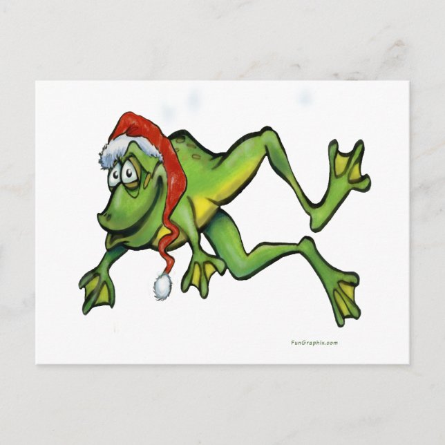 Christmas Frog Holiday Postcard (Front)