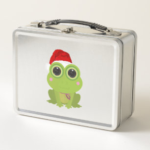 Christmas Frog Metal Lunch Box