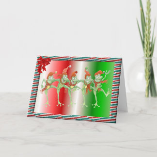 Christmas frogs holiday card