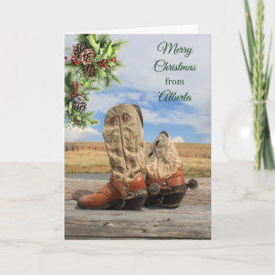 Christmas From Alberta Western Boot Holiday Card