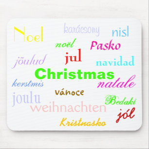 Christmas From Around The World In White I Mouse Pad
