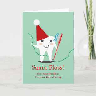 Christmas from Dental Office, Business Santa Floss Card