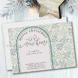 Christmas from New House Winter Greenery Moving Announcement<br><div class="desc">Merry Christmas from our New Home holiday moving announcement card. The design features handwritten script calligraphy and a traditional pattern of winter greenery and berries in green, natural and grey. The wording is easy to edit, to make it suitable for singles, couples and families. This Christmas Card from your new...</div>