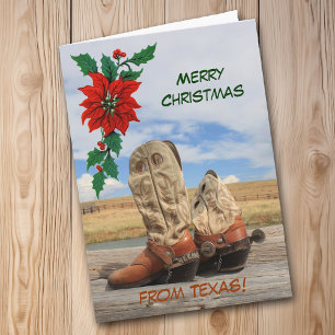 Christmas From Texas Western Boot Holiday Card