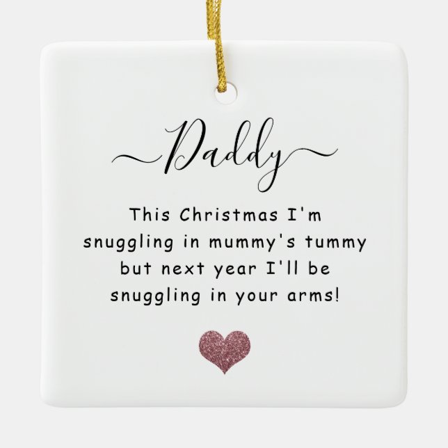 Christmas from the bump dad to be ceramic ornament (Front)