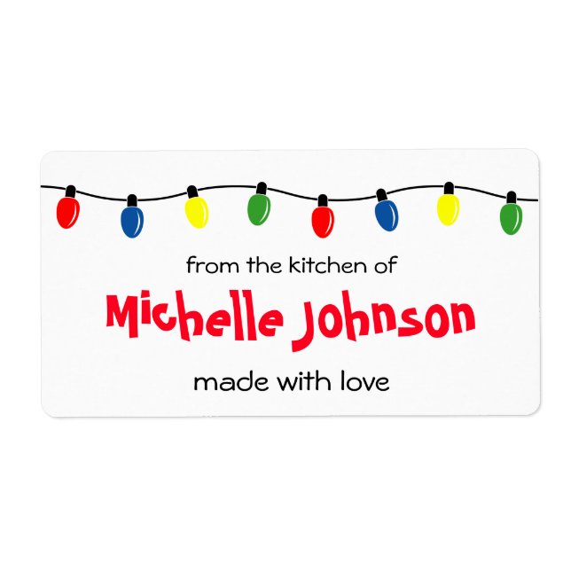 Christmas From the kitchen of homemade food labels (Front)