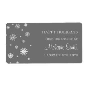 Christmas From the Kitchen of Labels Grey Snow