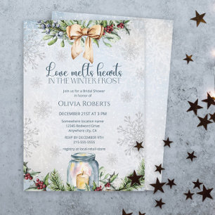 Christmas Frosty Snowly Winter Bridal Shower Invitation