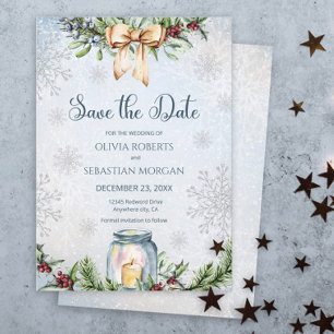 Christmas Frosty Snowly Winter Wedding Save The Date