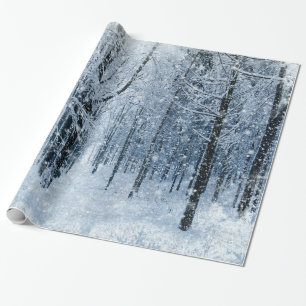 Christmas frozen snowing wrapping paper