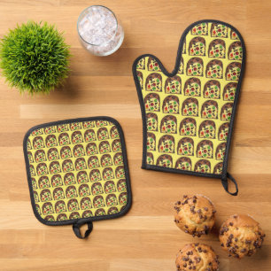 Christmas Fruit Cake Fruitcake Holiday Baking Oven Mitt & Pot Holder Set