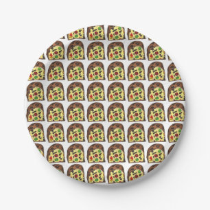 Christmas Fruit Cake Fruitcake Slice Holiday Food Paper Plate