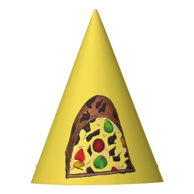 Christmas Fruit Cake Fruitcake Slice Holiday Xmas Party Hat (Front)