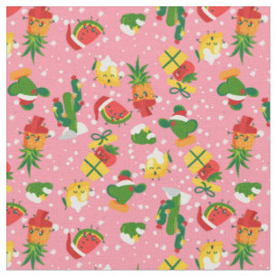 christmas fruit strawberry watermelon lemon fabric