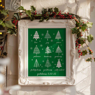 Christmas Fruits The Spirit Galatians Bible Verse Poster