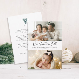 Christmas Full Hearts Elegant Family Baby 2 Photos Holiday Card