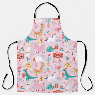 Christmas Fun: Animal Seamless Pattern. Apron