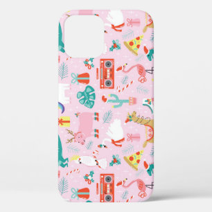 Christmas Fun: Animal Seamless Pattern. iPhone 12 Case