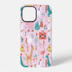 Christmas Fun: Animal Seamless Pattern. iPhone 12 Case