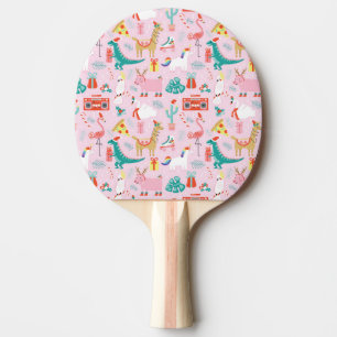 Christmas Fun: Animal Seamless Pattern. Ping Pong Paddle