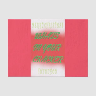 Christmas fun design red green white with text tissue paper