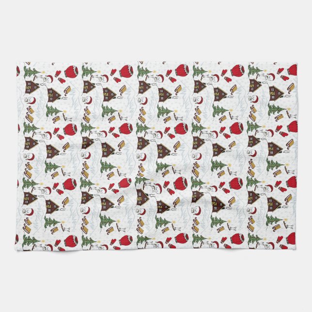 Christmas fun design tea towel (Horizontal)
