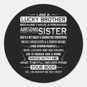Christmas Fun For Brother From Sister  Classic Round Sticker