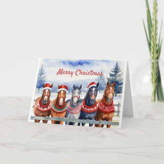 Christmas Fun From All of Us Animal Horse Humour Holiday Card