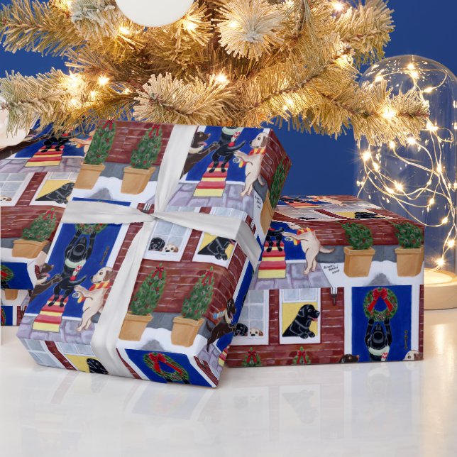 Christmas Fun Labradors Wrapping Paper (Holidays)