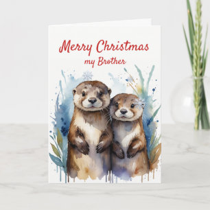 Christmas Fun Otter Wonderful Brother Holiday Card