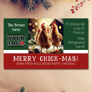 Christmas Fun Quote Egg Carton Packaging Logo Cute Rectangular Sticker