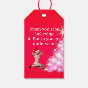Christmas Fun  Red Lights Tree Quote Gift Tags