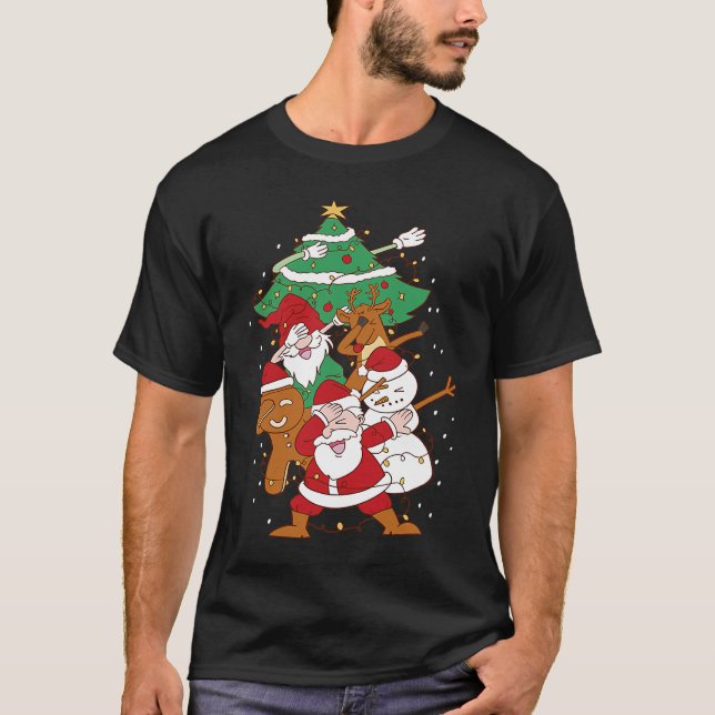 Christmas Fun Santa Deer Elf Ginger T-Shirt (Front)