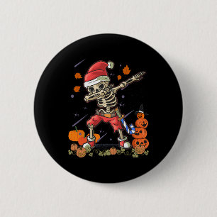 Christmas Fun Santa Skeleton Dabbing Halloween Cos 6 Cm Round Badge