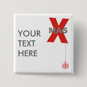 Christmas Fun - Xmas Type & Tree Bauble 1 15 Cm Square Badge