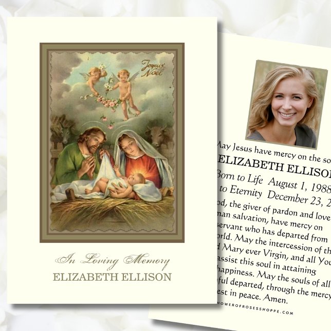 Christmas Funeral Memorial Remembrance Prayer Card (Creator Uploaded)
